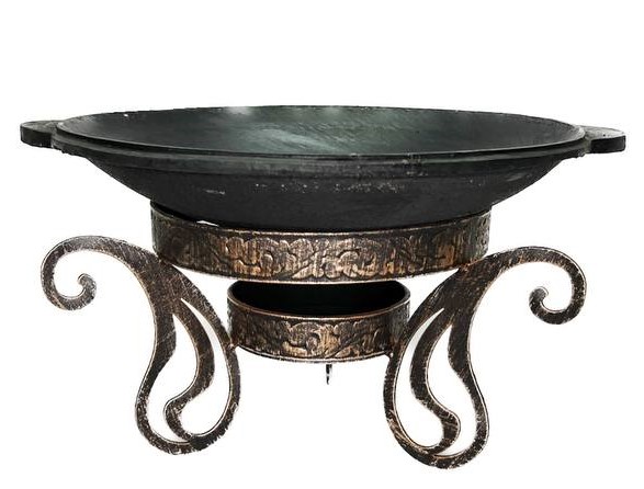 Садж чугунный 35 см + подставка кованая "Султан"